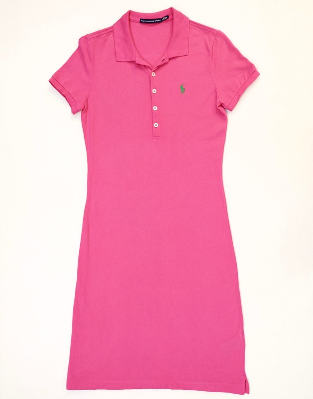 Ralph Lauren Sport ラルフローレンスポーツ ロングポロ ワンピース ピンク レディース Xs 155 84a 古着 Long Polo Antique John アンティーク ジョン