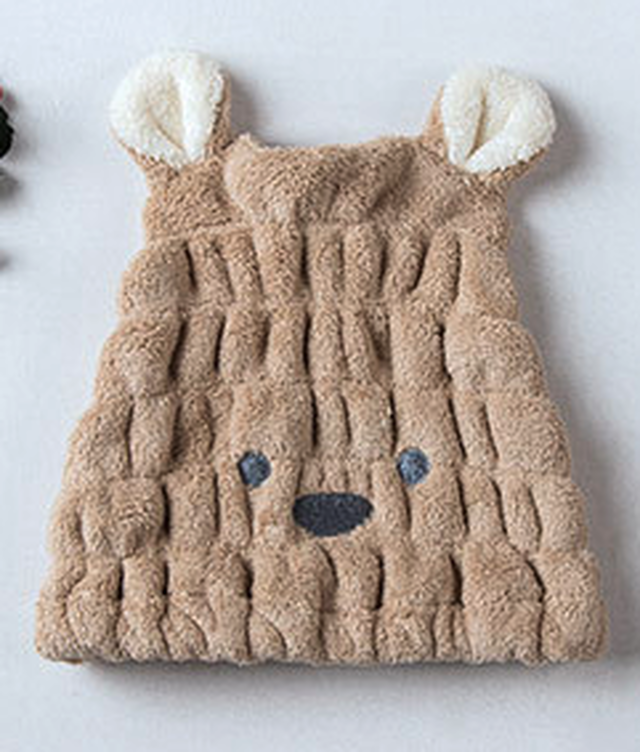 二枚組 タオルキャップ ドライキャップ 吸収 速乾 キッズ 子供 くま マイクロファイバー スイミング 水泳 プール お風呂 ドライ タオル ヘアキャップ ドナセレクション