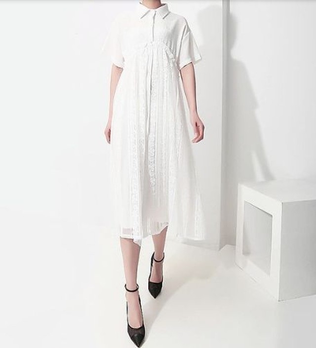 シャツワンピース 春 春服 レディース ワンピース フレアワンピース 膝丈 シャツワンピース 白 Aライン ワンピース Jm4156 ワンピの里