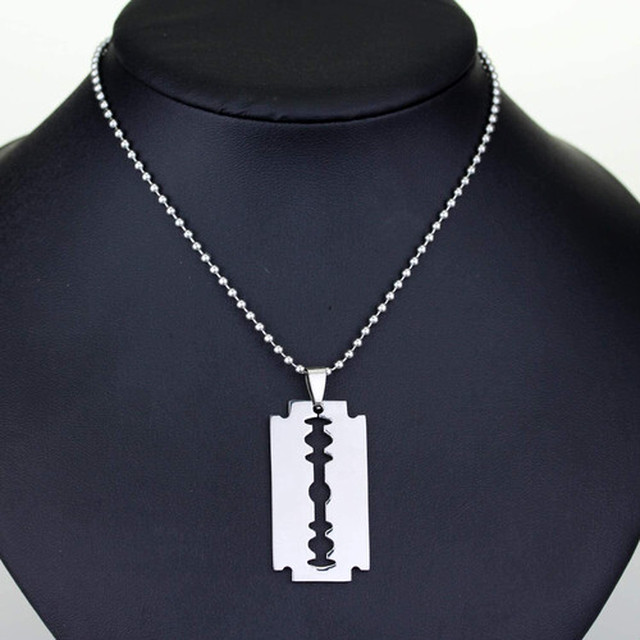 No 6464 カミソリブレード ペンダント ネックレス メンズ アクセサリー シンプル クール おしゃれ 原宿 ストリート系 アレルギー対応 Next Dream