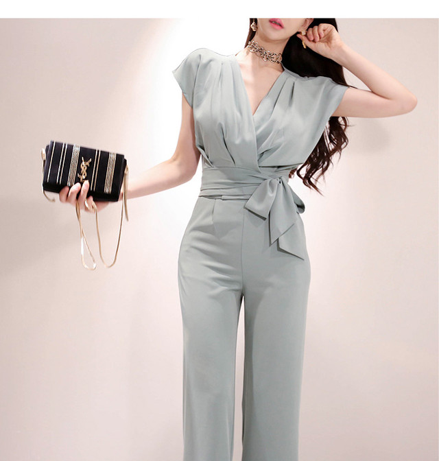 Imoshop レディース 到着女性気質olツーピースセットセクシーな短い基本的なvネックシャツとロングパンツファッションかわいい女性セット ショート 大人ガーリー スウィート キュート カジュアル 海外ファッション インポート 韓国ファッション 高見え プチプラ