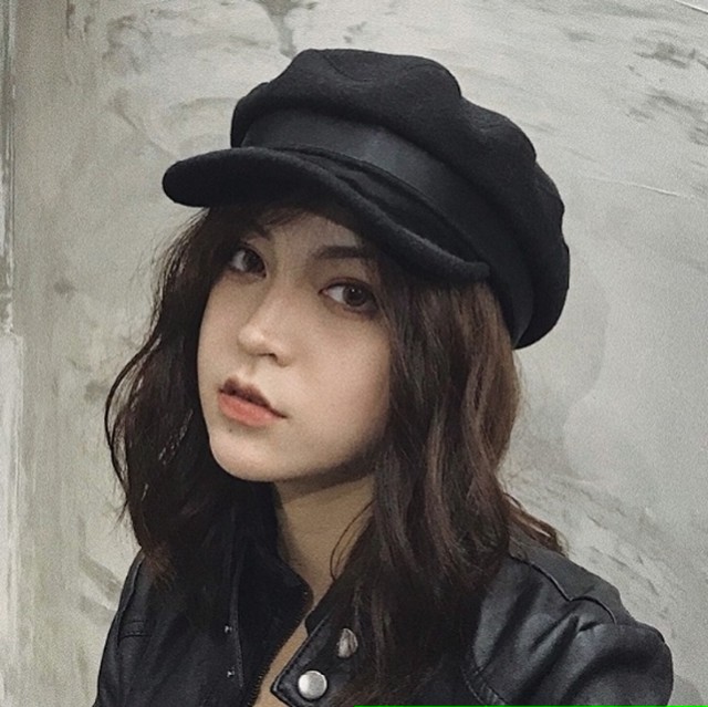 ウール 合皮 キャスケット 帽子 レザーハット つば広 キャスケット Bringhappiness