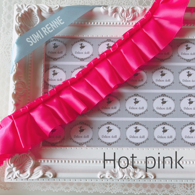 ボックスプリーツフリルリボン 38mm幅 25mm Sumirenne