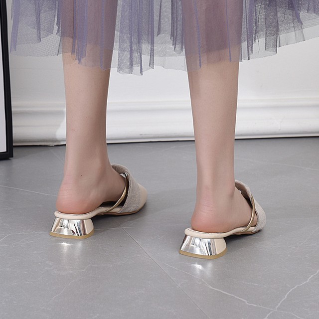 バブーシュサンダル レディース 歩きやすい ポインテッドトゥ ミュール おしゃれ かわいい フラット ヒール 幅広 ぺたんこ 靴 サンダル Infini Arc En Ciel