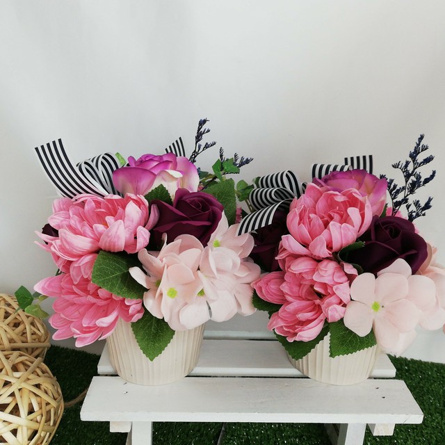 お手入れ不要 グラデーションバラ ダリア 仏花におすすめ Orignal Soap Flower Binu Hana