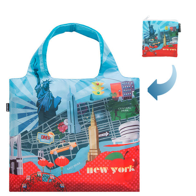 エコバッグ ショッピングバッグ 旅行バッグ おしゃれ 手提げ 折り畳み 大きめ コンパクト 手洗い 防水 大容量 ニューヨーク Concon