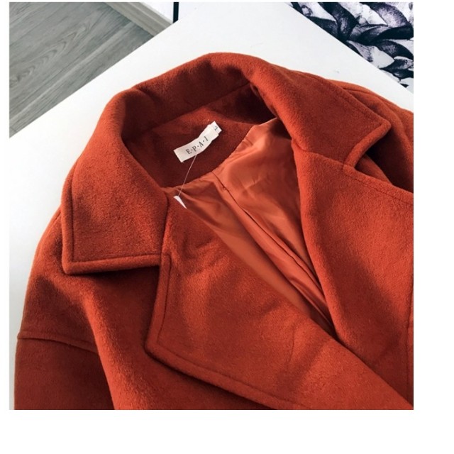 大きいサイズ レディース アウター 冬 韓国 秋新作 アウター Pコート レディース ロング丈 無地 秋冬 ウールコート フェイクウール レト Basecamp49