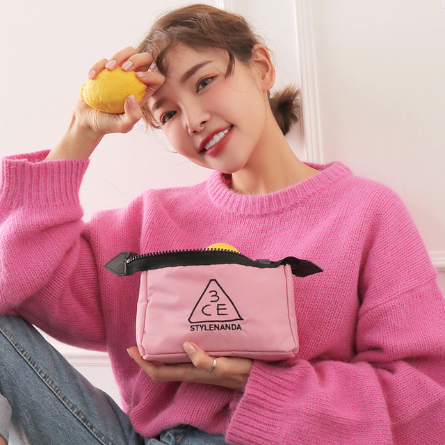 3ce ポーチ S 薄ピンク Pink Rumour 3ce Pouch Small 韓国コスメ スタイルナンダ Stylenanda スモール メイク ポーチ 化粧ポーチ オルチャン Allure