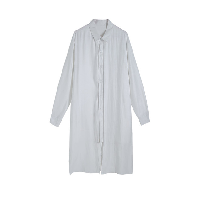 メンズ モード系 トップス 長袖 シャツ ロング丈 レイヤーシャツ オーバーサイズ ビッグシルエット カジュアル 黒 白 原宿系 オルチャン 10代 代 Dressyなファッション モード ゴスロリのお店 Ladies Fashion Seasonz