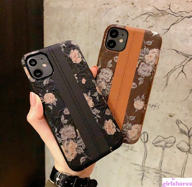 シック スマホケース Iphone12プロケース かわいい 花柄 Iphone12 Miniケース レザー製 大人 Iphone11 Proケース 衝撃 Iphone11ケース レディース Iphonexs Xr Se2 8 8plus 7 7plus保護カバー フラワー プリント 全三色 オシャレ 人気商品 Girlshares