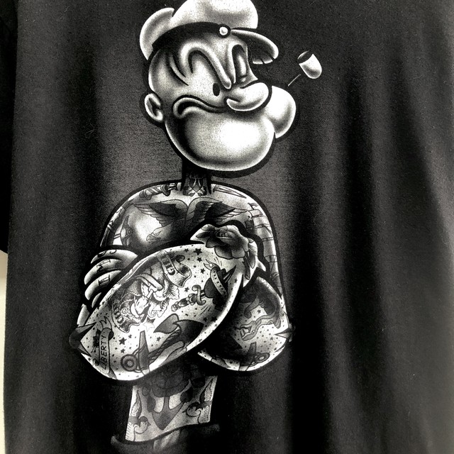 Usa古着 タトゥー ポパイ キャラクター Tシャツ メンズxl Popeye ビッグサイズ アメリカ古着 古着屋エバレット