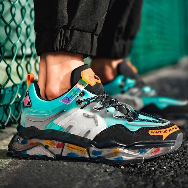 予約販売 ダッドスニーカー メンズ アグリースニーカー 厚底 靴 ブルー グレー お洒落 カジュアル ストリート 39 40 41 42 43 44 45 Favoriteselect