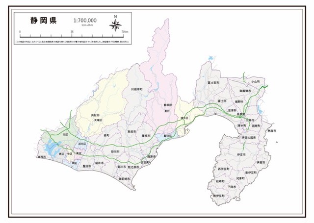 P5静岡県 高速道路 K Shizuoka P5 楽地図 日本全国の白地図ショップ