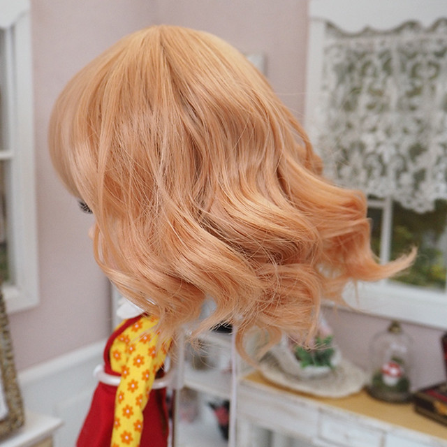 ネオブライス ウィッグ フレンチウェーブミディ アプリコットベージュ 10インチ Blythe Bonbon Rouge Doll Wig Shop