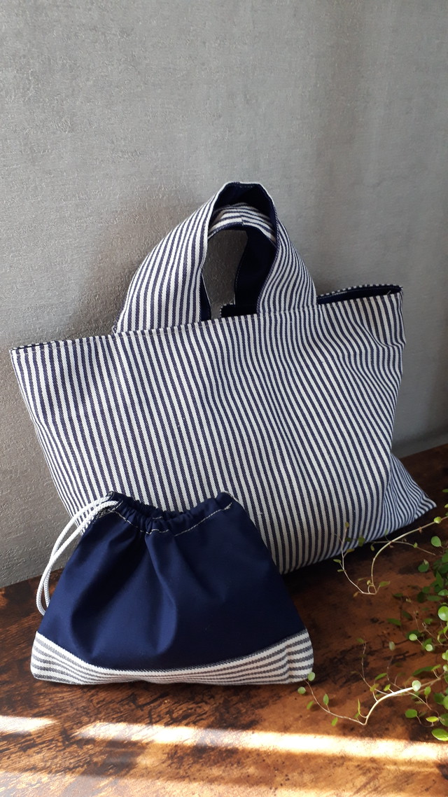 持ち手が太い男前バッグ 巾着付き 0004 Chillout