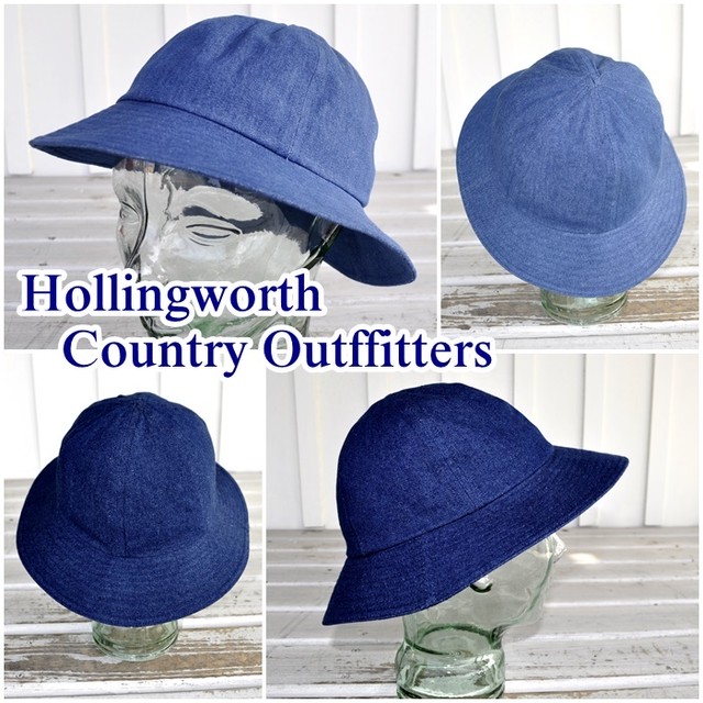 Hollingworth Country Outfitters ホリングワース カントリー アウトフィッターズ イギリス製 メンズ レディース デニムハット 帽子 男女兼用 ｐｅ１００７ｄ Bluelineshop