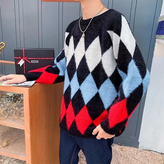 メンズ セーター ニット 柄 秋冬 ファッション Fenzashop