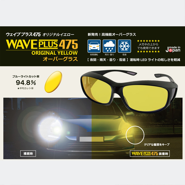 オーバーサングラスグラス Wave Plus475 ウェイブプラス475 Original Yellow オリジナルイエロー Aivy