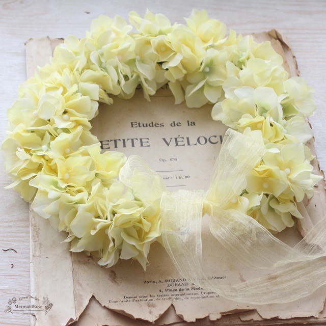 全25色ボリュームアジサイl 花かんむり 一目惚れする花冠 リースブーケのお店 マーメイドローズ Mermaidrose