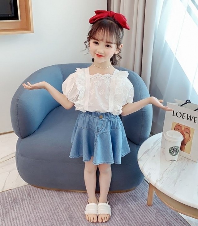 子供服 女の子 セットアップ キッズ かわいい レースフリル プルオーバーシャツ デニムスカート 2点セット 韓国 キッズ 大きいサイズ 春夏 新作 春服 夏服 Sale 子供服 女の子 セットアップ Leaflower 001 リーフラワー レディースファッション専門店 子供服 女の子 セットアップ キッズ かわいい レースフリル プルオーバーシャツ デニムスカート 2点セット 韓国 キッズ 大きいサイズ 春夏 新作 春服 夏服 Sale 子供服 女の子 セットアップ Leaflower 001 リーフラワー レディースファッション専門店