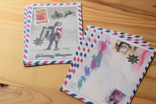 クリスマスカード５枚セット エアメールコラージュ編 Life With Letter Rin Ioka