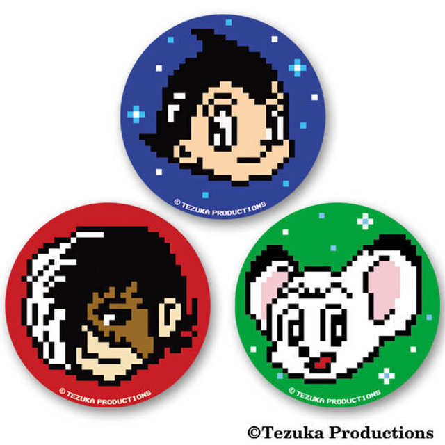 TEZUKA 8bit ピクセルキャラ缶バッジ (3個セット) / GAMES GLORIOUS