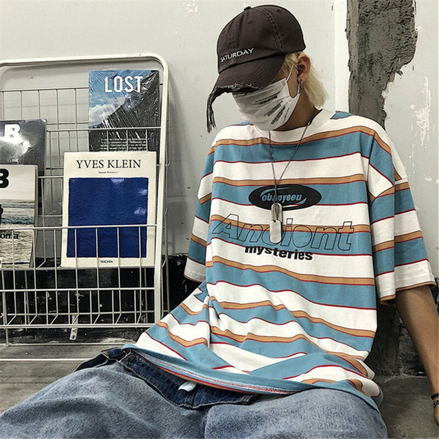 大人気 メンズボーダーtシャツ 韓国 インスタ 半袖 B 86 Uruuru7