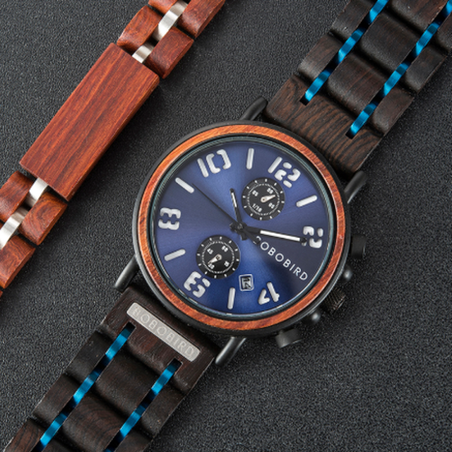 ボボバード 3気圧防水 Bobo Bird 木製腕時計 クロノグラフ ミリタリーウォッチ メンズ クォーツ 海外高級ブランド S26 3色展開 Happy Hobby あなたのベストが見つかるお店