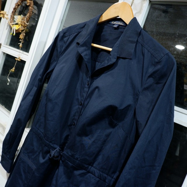 レディース Us6 ブルックスブラザーズ コットン ワンピース ネイビー 古着屋 Sputonic