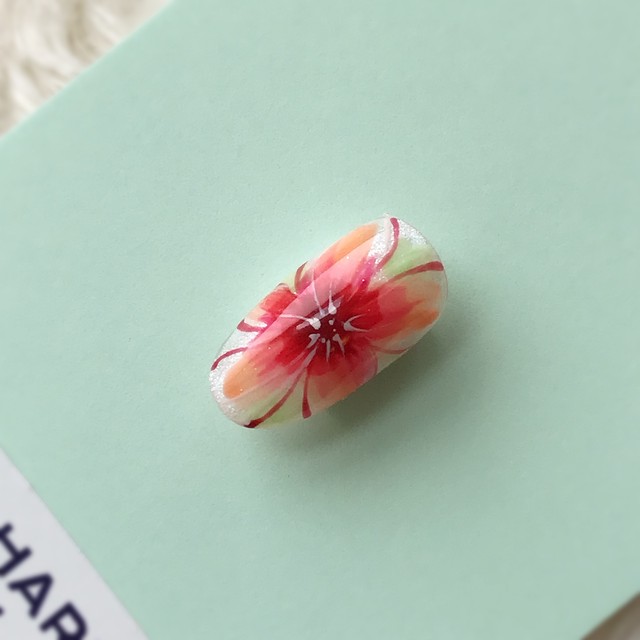 本物を見て学べる トロピカルフラワー シェアネイル By Nail Atelier Hana