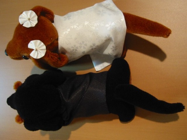 ミニチュアダックスのウェルカムドール手作りキット和装 ボア生地カット済みダックスフントのぬいぐるみ ウェディングドッグの手芸パック 幸せデリバリー リングピローなどの結婚式アイテム 手芸用品の通販