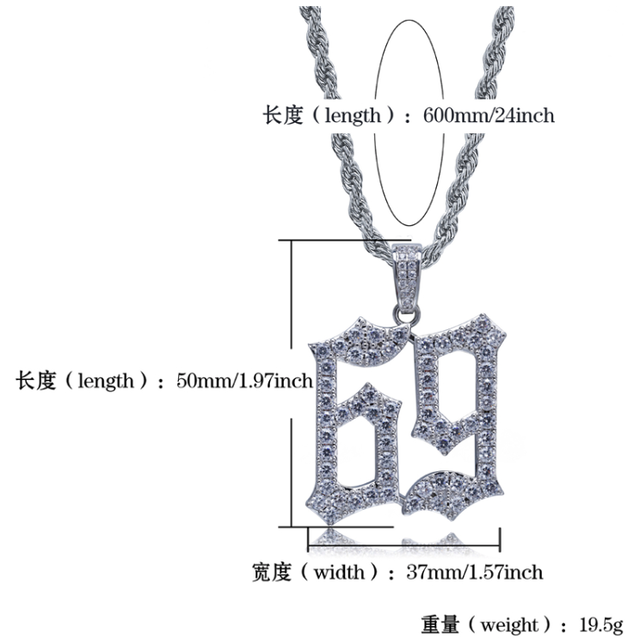 6ix9ine風 ネックレス Hip Hop ヒップホップ ラッパー ブリンブリン ペンダント チェーン アイス Dress Class Or Die As A Loser