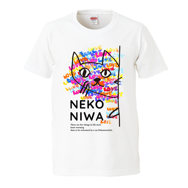 【NEW】2021.love&energy 猫庭 Tシャツ【ホワイト】 ★全国送料無料★