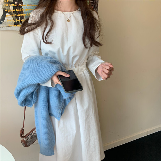 大人っぽコーデ ロングワンピース カジュアル レディース シンプル 無地 長袖 春秋 オルチャン 韓国 きれいめ 清楚系 デート ショッピング 10代 代 Ptnym2977 Shop Suba