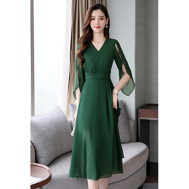 ワンピース ミモレ 丈 結婚式 ミモレワンピース フォーマルワンピース ワンピースドレス お呼ばれ ワンピース ミモレ丈 Xl2xl3xl T000 Haln0458 胡蝶の夢 大きいサイズ専門店