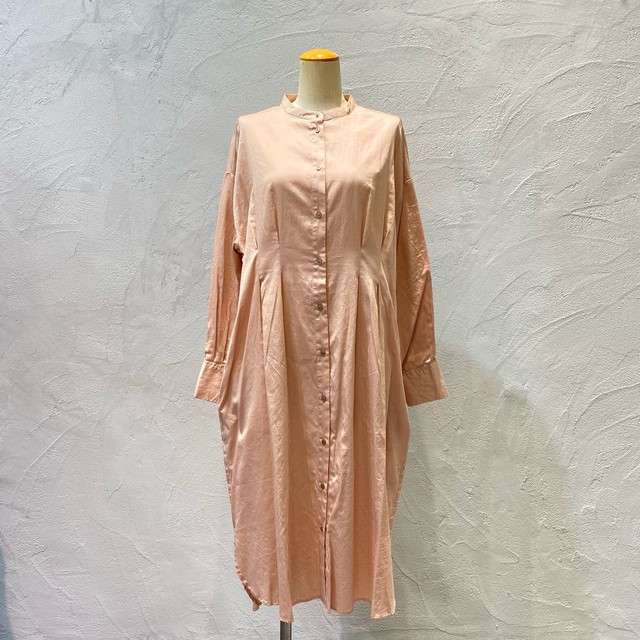 Botanical ピンタックコットンシャツワンピース 無地 ｰtwentyｰ