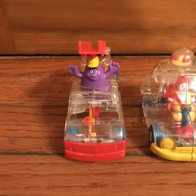 90 S マクドナルドトイ ハッピーセット 透明ライダーシリーズ の全4種コンプリートセット ドナルド ハンバーグラー バーディ グリマス4点 ミールトイフィギュア Honey Antique ヴィンテージ アメリカン雑貨 アンティーク アメトイ インテリア小物