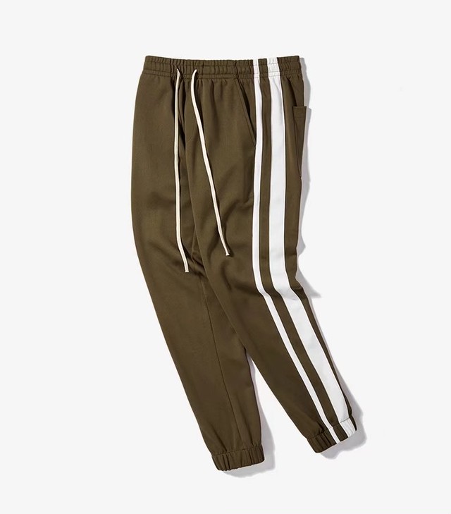 サイドストライプパンツ ファッション ウエストジョガーコットンパンツ