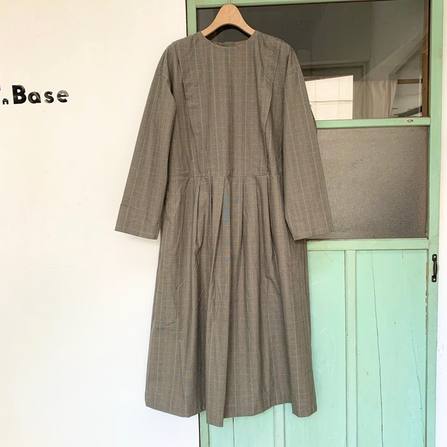 Bul Bul コットンウェザーグレンチェック ショルダータックワンピース T Base Life