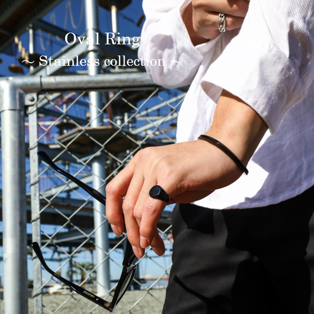 印台リング ブラック メンズ ピンキーリング ステンレス 印台 リング 黒 指輪 メンズ レディース シンプル ブラックリング Abalent