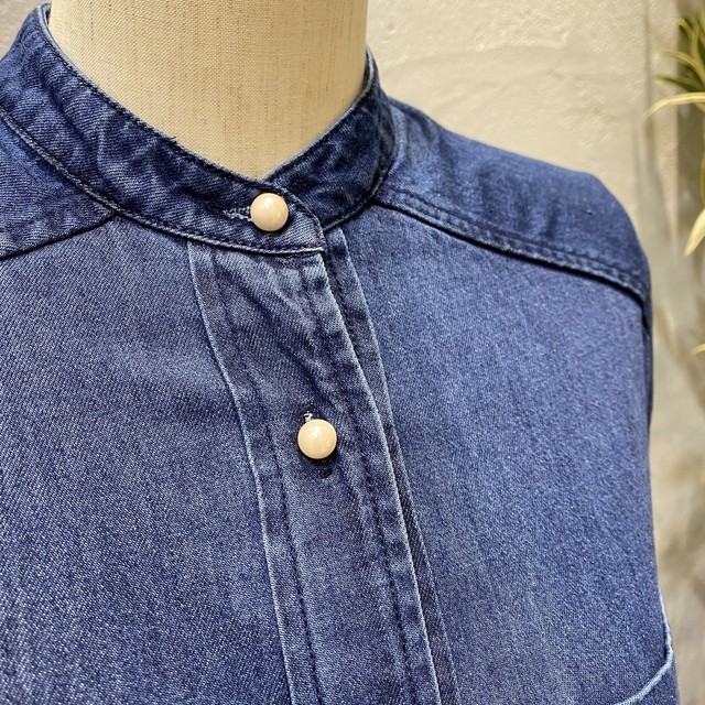 Blanc Basque パールボタンダンガリーデニムシャツワンピース ｰtwentyｰ
