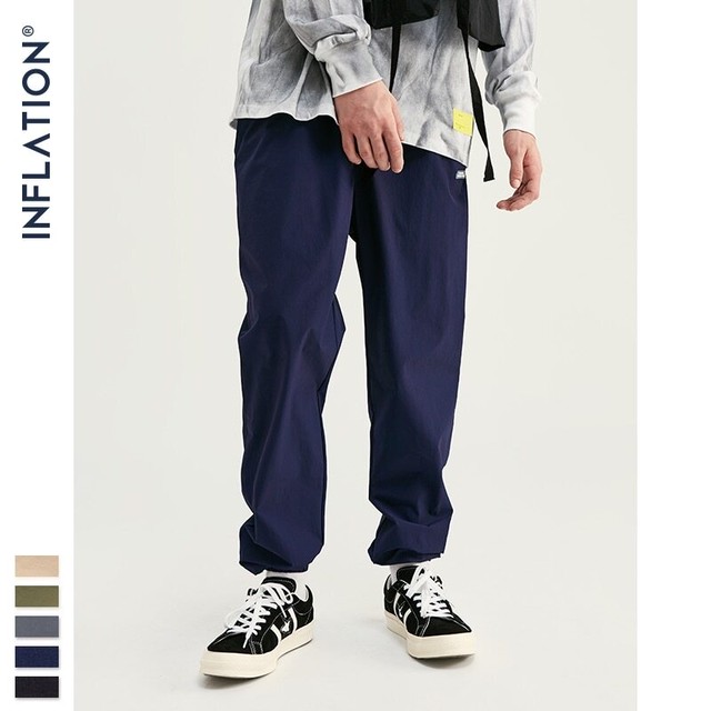 Inflation ストリートパンツメンズルーズパンツピュアカラーメンズジョガーパンツシンプルスタイルメンズパンツw インフレ公式ストア Efect
