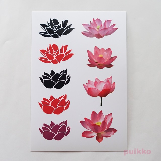 蓮の花 タトゥーシール Puikko