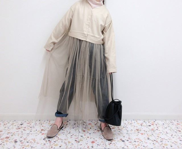 シルケットツイルxチュールドッキングワンピース Pop Up By Positiva