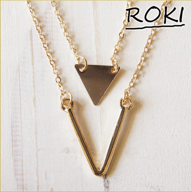 二重ネックレス 三角 かわいい レディース メンズ プレゼント Roki22