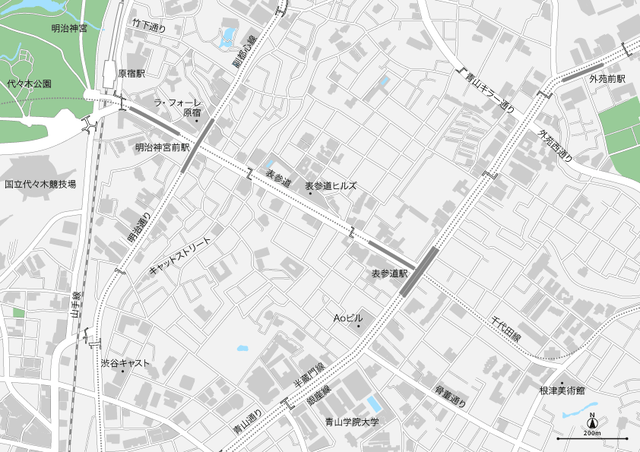 東京 原宿 表参道 青山 イラストレーターデータ Eps 地図素材をダウンロードにて販売するお店 今八商店