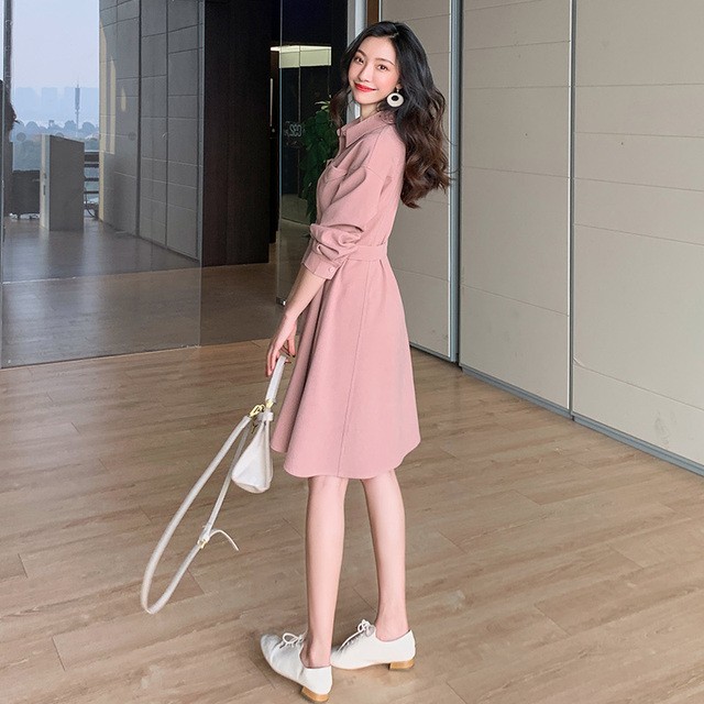 ワンピース ミディ丈 フォーマルドレス 襟付き ベルト付 レディース 352 Petit Link