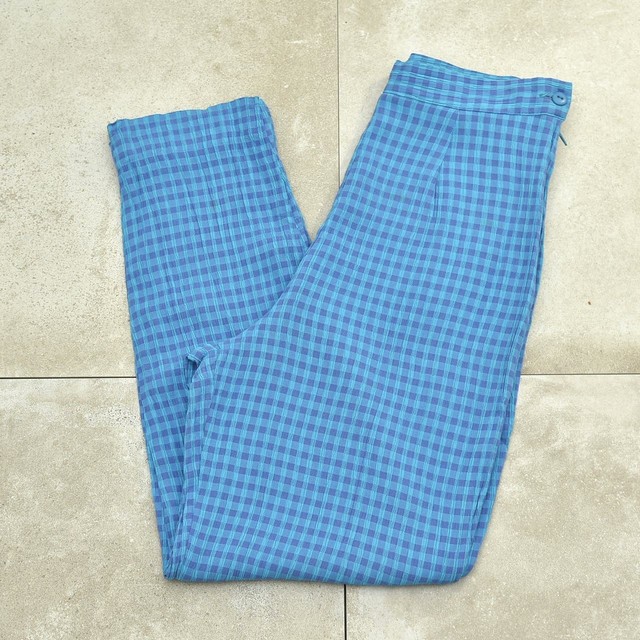 90's sucker gingham check tapered pants