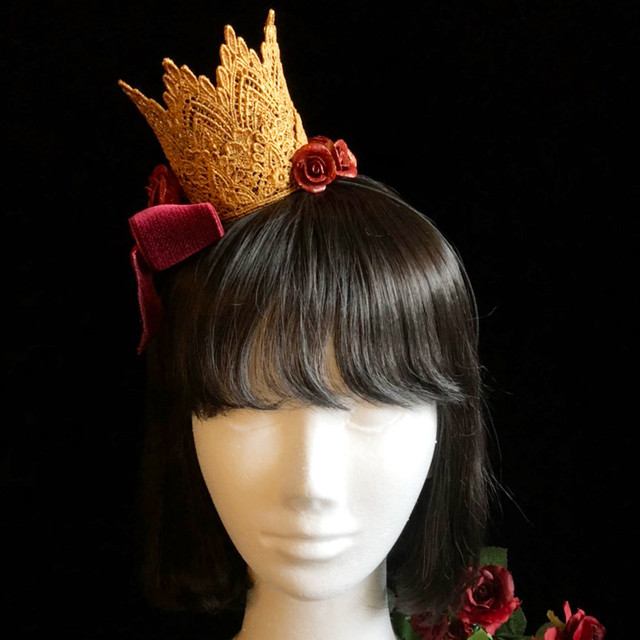 Golden Rose Lace Crown S 黄金と薔薇のレースクラウンs レースクラウンカチューシャs Drossel