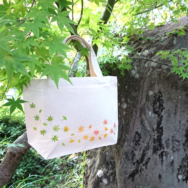 手描き エコバッグ 花輪 ほどけむすび